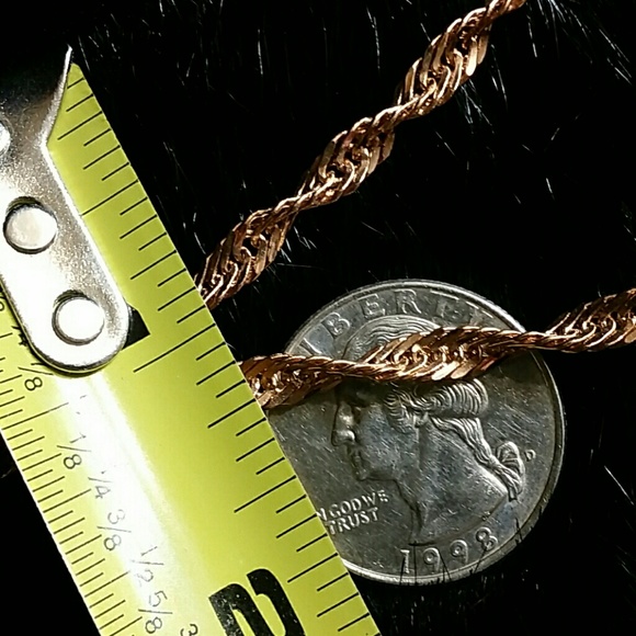 Jewelry 24 Rose Gold Twisted Chain Necklace 1k Gold Poshmark
